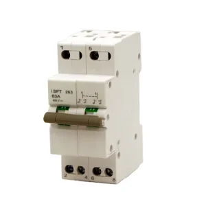 CYAWIT 2P 63A 230 400VAC Modular Dual Power Manual Transfer Isolator Switch Low Voltage Disconnectors Din Rail Installation