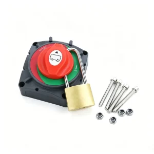 Car Battery 600A RV Marine 2poles 12-48V Battery Selector Isolator Disconnect Rotation Protection Retrofit Switch Lock