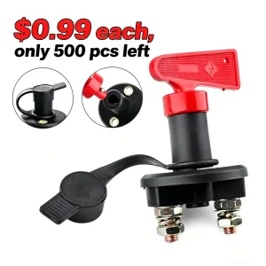 Car Battery Power Switch Isolator Disconnector IP43 24V 1000A Cut Circuit Breaker Main Kill Switch Key Vehicle