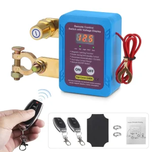 Car Truck RV 1 Set Car Kill Switch Anti-Theft Remote Battery Disconnect Switch 12v 240A with Smart Voltage for Car Truck RV