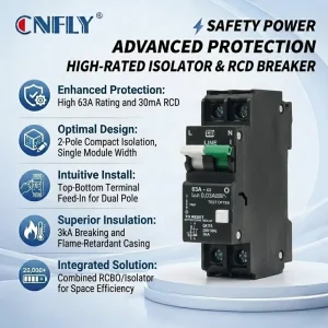 Cbi Series 2P 63A Earth Leakage Circuit Breaker 230V 30mA QA17A RCBO QA17C RCCB