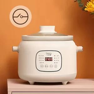 Ceramic Liner Slow Cooker Automatic Electric Crock Pot for Stews and Health