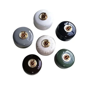 Ceramic Toggle Wall Switch Vintage Chinese Style Hand Operated Wall Mounted Homestays