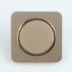 Champagne Gold Circular Single Push Wall Switch Embedded Installation Light Control Switch