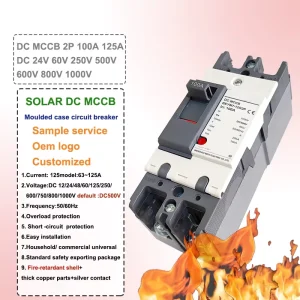 China Factory Waterproof 24v 48v 250v 500v Dc 100a Circuit Breaker With Overload 25ka Breaking Capacity