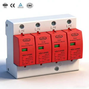 China Manufacturer T2 4P Surge Protective Device SPD House Outdoor Surge Protector CE Certified 385V 100000A Max Discharge