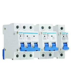 Chint NBE7 Miniature Circuit Breaker 3P Air Switch Plastic D Type Protector MCB 4.5kA Breaking Capacity Rail Mounting