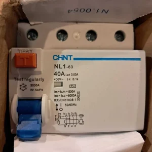 Chint NL1 63 3000A 22.5kA2s 4P 25A 40A 63A 30mA 100mA 300mA Type A or Type AC Belgium RCD Residual Current Circuit Breaker
