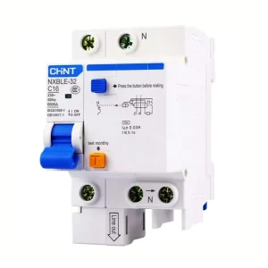 Chint NXBLE 32 NXBLE 63 RCBO 1P+N 2P 3P 4P 6kA 30mA 100mA 300mA Residual Current Circuit Breaker with Overcurrent Protection