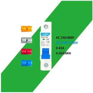 Circuit Breaker Empty Open Miniature Air Switch MCB Copper 1P 1-63A AC 230V Low Voltage 6KA Breaking Capacity Short Circuit