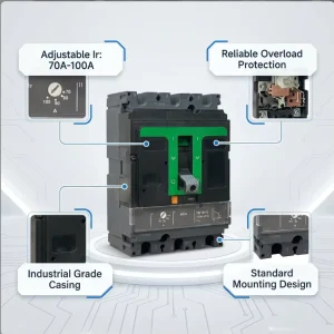 Compact Industrial Moulded Case Circuit Breaker NSX 3P 4P 32-1600A Copper Plastic for Electronic Equipment