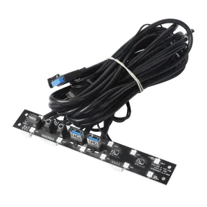 Computer Case Front Panel Cable Dual USB 3.0 + Type-C + HD Audio + Reset Power Switch Pure Copper PVC Desktop