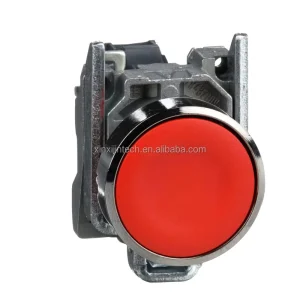 Control XB4BA Series Metal Flat-head Button Black Green Yellow Red Blue 1NO 2NC Diameter 22mm XB4BA21 31 42 51 61
