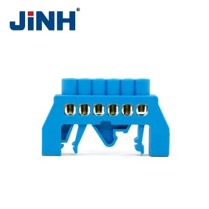 Copper Bass Bar JHS03 Series 6P Blue Neutral Earthing Terminal Blocks