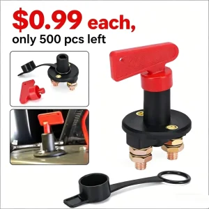 Copper Battery Disconnect Switch 300A 12V Master Isolator Cut off Power Kill Switch for Car Boat RV ATV Auto Truck