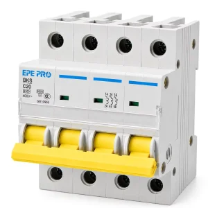 Copper Miniature Circuit Breaker Yellow AC 4P for 230V/400V Protection for Electrical Safety