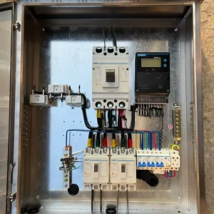 Custom IP65 Outdoor Waterproof Stainless Steel 304 Wall Mounted Distribution Box Rain Hood Digital Smart Meter Hybrid Lock Power