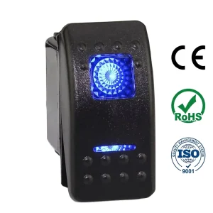 Custom Pattern Car Blue LED ON OFF 12V 20A 5Pin Dual LED Marine Toggle Rocker Switch for Boat UTV OEM CE ROHS