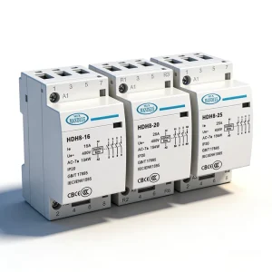 Customized 3P 16 25A 3NO Electric AC Modular Contactor HDH8 16~25 500V 50 60Hz Din Rail Mount in Stock