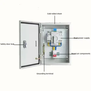 Customized Dual Power 220V/380V Fire Fighting Automatic Transfer Switch Distribution Control Box with 10-100A Current