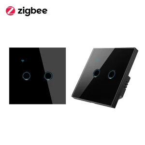 Customized EU UK Remote Control Groove Design 1 2 Gang Zigbee Wall Smart Light Touch Switch WiFi for Smart Home