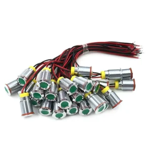Customized Green Metal LED Indicator LED Light Wire Harness