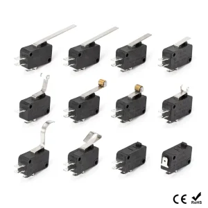 Customized Medium Micro Switch 16A 250VAC Snap Action Micro Switch SPDT 3 Pin Micro Switch With Various Levers