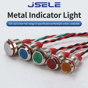 Customized Power Indicator Light 6 8 10 12mm Industrial Signal Light Metal Indicator Light with Wire Signal Light