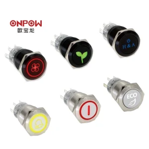 Customized Sign With Backlight In PC Actuator LED Push Button Switch 19MM