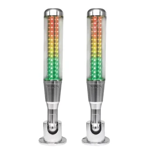 D022 360 LED Working Light Tower 3 Color NPN Stack DC 24V Aluminum Alloy PC Transparent Acrylic IP54 50000 Hours