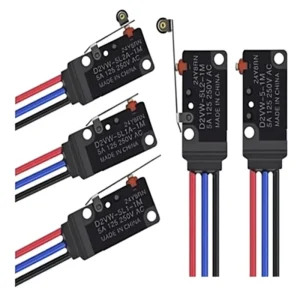 D2VW Waterproof Micro Switch D2VW 5L2 D2VW 01L1A 1M Roller Lever Sealed Limit Switch IP67 Dustproof Tiny Basic 5A