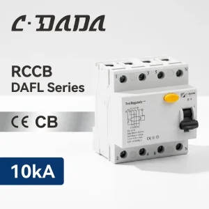 DAFL Series 4 Pole RCCB Residual Current Circuit Breaker 63A Molded Case MCB for Low Voltage Protection