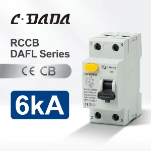 DAFL Series RCCB 2 Pole 32A 6kA Residual Current Circuit Breaker Leakage Protection Miniature Breaker