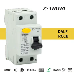 DAFL Series Residual Current Circuit Breaker Moulded Diode Leakage Miniature 100V PA66 4.5kA Breaking Capacity