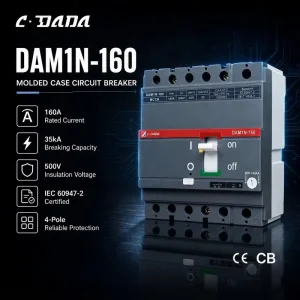 DAM1 160 ISOMAX Molded Case Circuit Breaker MCCB 160A 4P Fixed Type