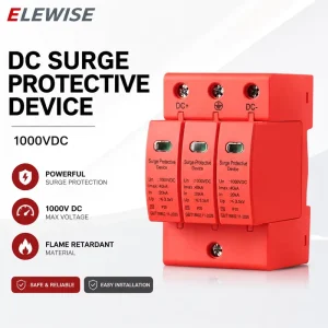 DC 1000V 40kA Lightning Arrester Surge Protector for Photovoltaic Systems Model 2P-40KA Upgraded Chip DC Lightning Surge