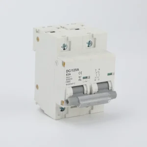 DC/125A 2P 63A 500V DC MCB 10kA Breaking Capacity Mini Circuit Breaker IEC60947-2 CE Certified for Solar PV Photovoltaic System