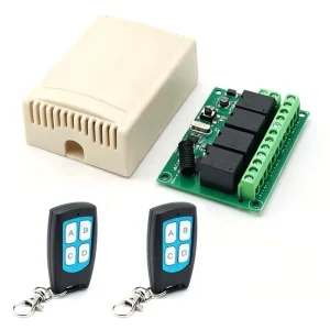 DC 24V 4CH 433MHz Wireless Remote Control Switch 2 Transmitter DIY Replace Parts Tool Kit for Smart Home System 7-10m Range