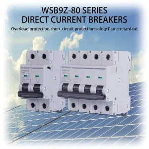 DC 500V 2P MCB WSB9Z-80 DC Miniature Circuit Breaker 6kA Solar System