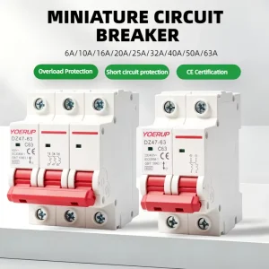 DC 500V MCB Breaker 1P 2P 3P 4P Small Air Switch 6/10/16/20/25/32/40/50/63 AMP 4.5KA 6KA AC DC Miniature Circuit Breaker