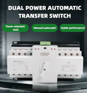 DC AC ATS Automatic Transfer Switch 63A 100A 110V 220V 230V 2P 4P Three 3 Phase Solar Dual Power Changeover Transfer Switch