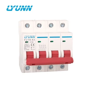 DC Circuit Breaker 4 Pole 16A 20A 25A 32A 40A 63A 1000V MCB DC Miniature Circuit Breaker Solar Breaker With CE Certification