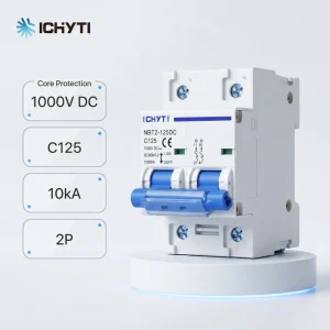 DC Circuit Breaker MCB 2P 125A 600VDC C Curve 10KA Miniature Circuit Breaker for Solar PV System Protection IEC60947