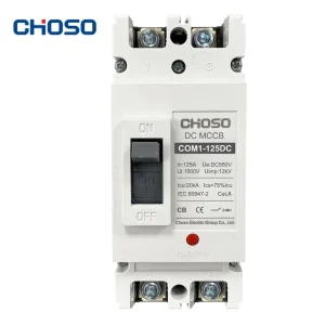 DC Domestique 2P 125A 550V COM1 DC-125/2P MCCB Moulded Case Circuit Breaker 20kA Electronic Trip Unit 50/60Hz Solar PV System CE