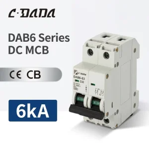 DC MCB Miniature Circuit Breaker 2P DC 32A 63A PA66 Material dc 250V Rated Voltage