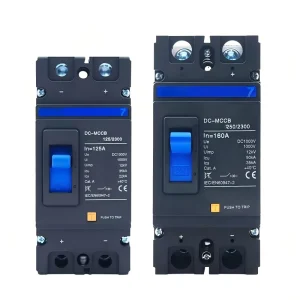 DC MCCB Circuit Breaker 2 pole Molded Cas 1000V 1500V Plastic Copper 20kA Breaking Capacity Household Industrial