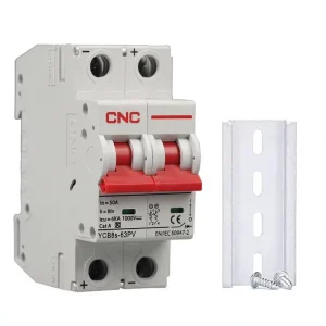 DC Miniature Circuit Breaker 2 Pole 1000V 40 Amp Isolator Solar PV System Thermal Magnetic Trip DIN Rail Mount Disconnect