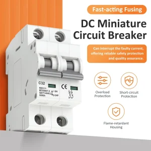DC Miniature Circuit Breaker C32 1P/2P 32A 250V/500V DC MCB for Solar PV System