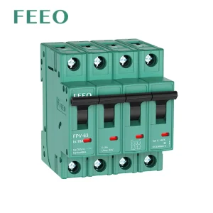 DC Miniature Circuit Breaker for PV System 1000V 2P 4P Breaking Capacity 10KA with Din Rail Mounting