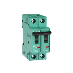 DC Miniature Circuit Breakers (MCB) 6A-63A 1P-4P 10kA Breaking Capacity Rail Mounting